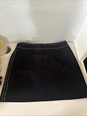 Express Black Mini Skirt with Silver Stud Trim